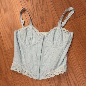 Baby Blue Corset Style Croptop